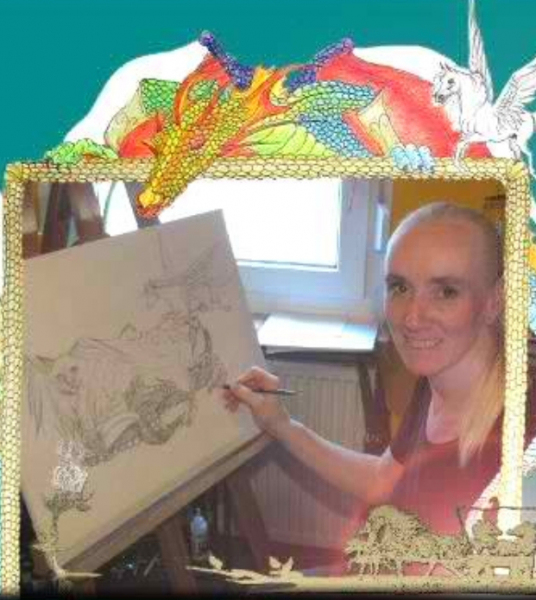 Yvette malt ein Bild